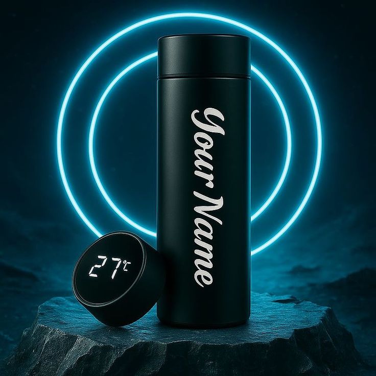Name printed bottle Customized/Personalized Water Bottle Black - 500 ML