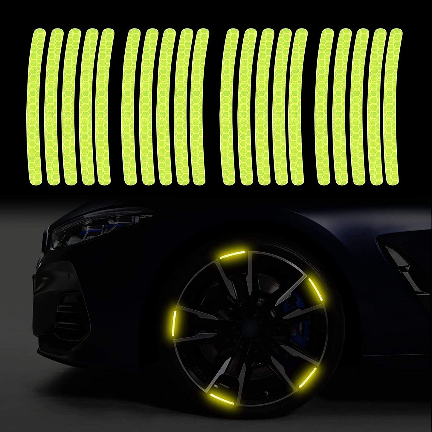 Reflective Colorful Car Wheel Hub Rim Stripe Tape Decal Luminous Sticker